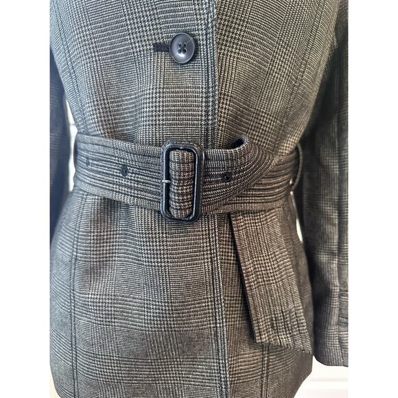 Banana Republic Women’s Sz 4 Houndstooth Blazer with Buckle Sash Workwear Office - Picture 6 of 16
